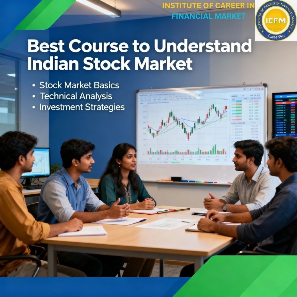 Students attending ICFM’s Best Course to Understand the Indian Stock Market 2025 in Kalkaji