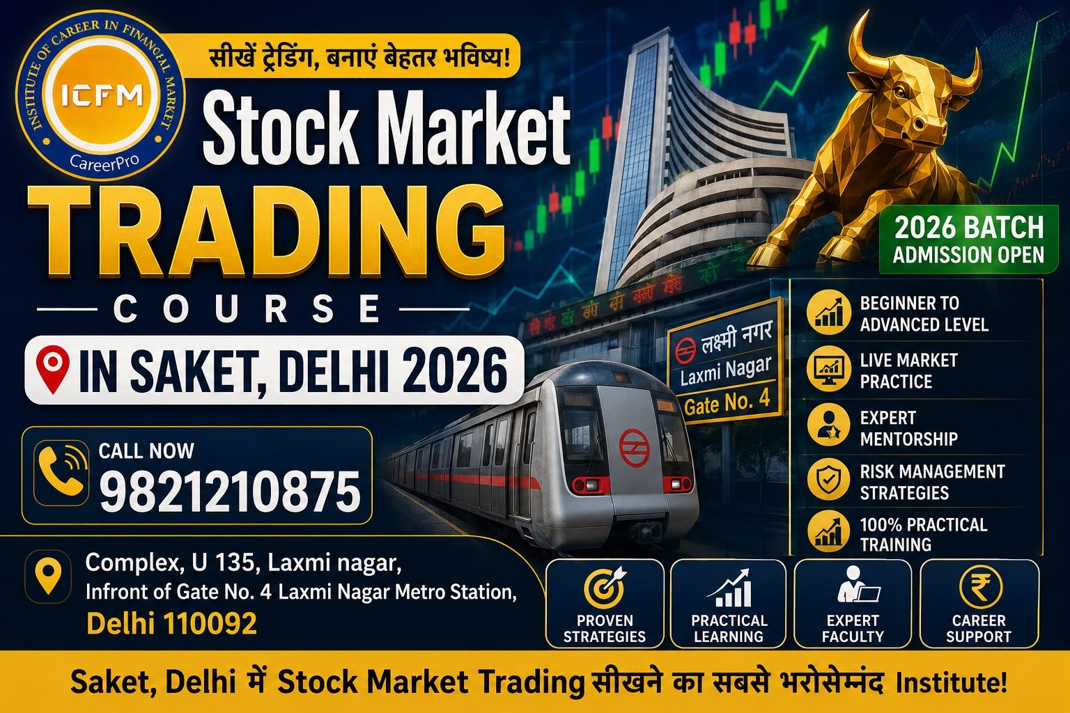 Learn Stock Market Trading in Saket with Live Market Exposure