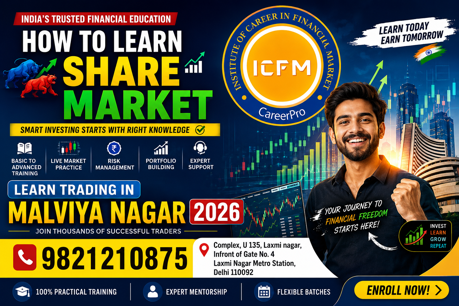 How to Learn Trading in Malviya Nagar with Professional Stock Market Training at ICFM