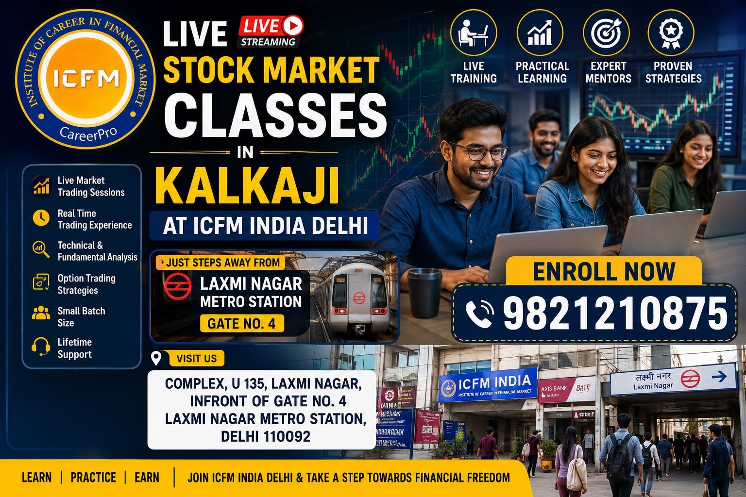 Live Stock Market Classes in Kalkaji at ICFM India