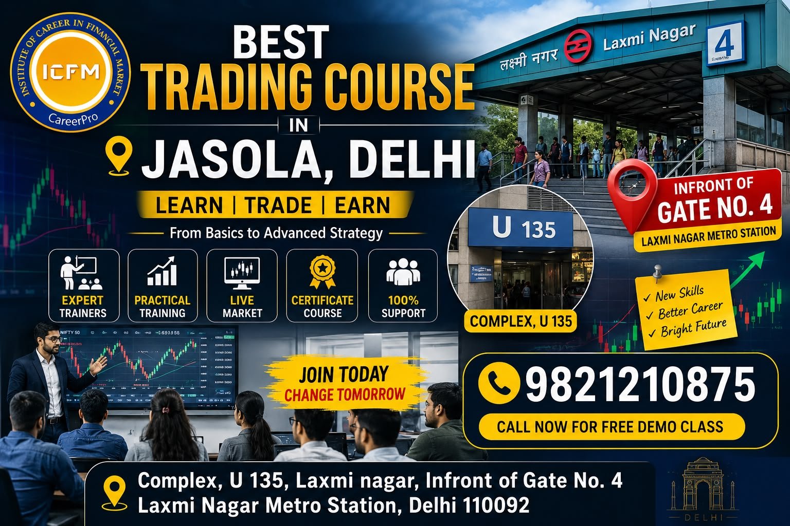 Best Trading Course in Jasola by ICFM India – Professional Stock Market Training