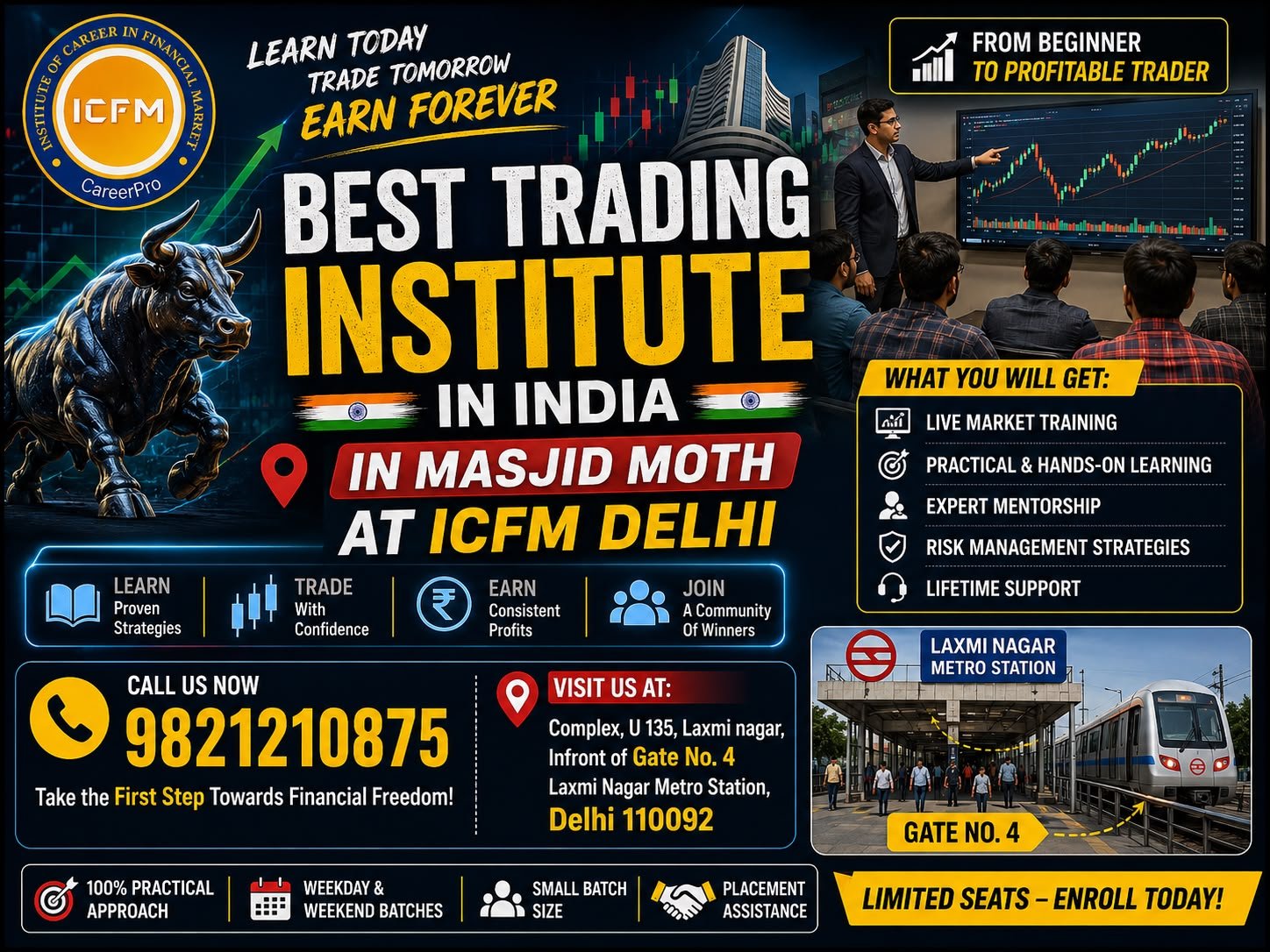 Best Trading Institute in India in Masjid Moth – ICFM India